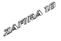 Napis "ZAFIRA 1.8" na tył ZAFIRA B